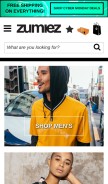 How zumiez.com looks like on a mobile device such as an iPhone.