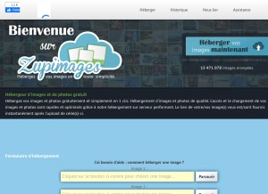 How zupimages.net looks like on a tablet such as an iPad.