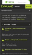 How zwame.pt looks like on a mobile device such as an iPhone.